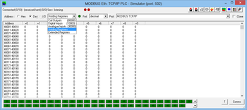 MODBUS screenshot