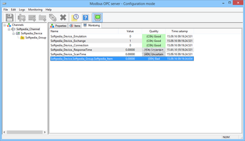 Modbus OPC server screenshot 3