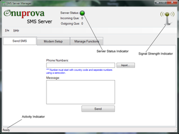 Modem based SMS Gateway screenshot