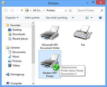 Modern PDF Printer screenshot