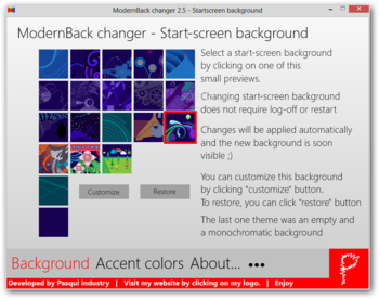 ModernBack changer screenshot