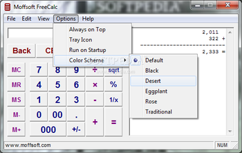 Moffsoft FreeCalc screenshot 2