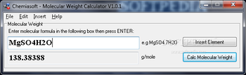 Molecular Weight Calculator screenshot