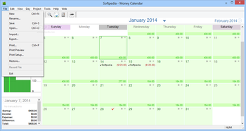 Money Calendar Lite screenshot 2