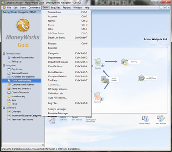 MoneyWorks Gold screenshot