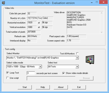 MonitorTest screenshot