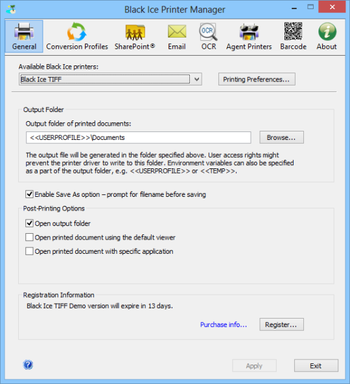 Monochrome Printer Driver screenshot