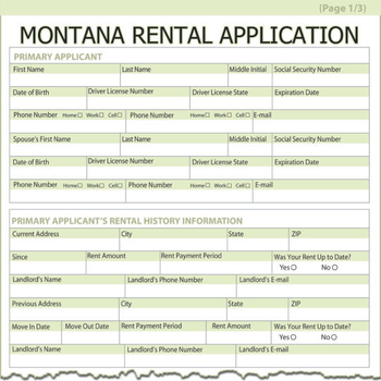Montana Rental Application screenshot