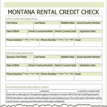 Montana Rental Credit Check screenshot