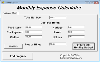 Monthly Expense screenshot