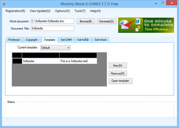 Montinz Word-2-CHM (formerly SuWang Word to Chm) screenshot 3