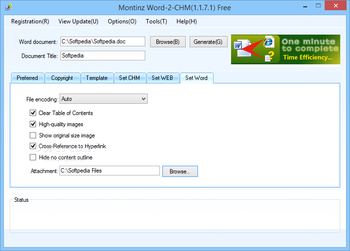 Montinz Word-2-CHM (formerly SuWang Word to Chm) screenshot 6