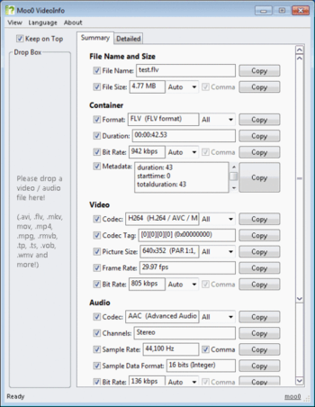Moo0 Video Info screenshot