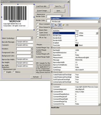 Morovia Barcode ActiveX Control screenshot 2