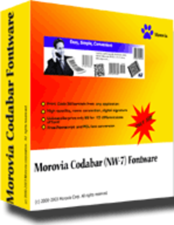 Morovia Codabar Barcode Fontware screenshot
