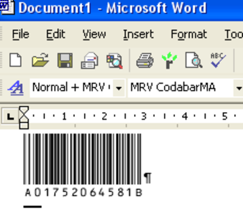 Morovia Codabar Barcode Fontware screenshot 2