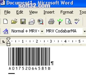 Morovia Codabar Barcode Fontware screenshot 3