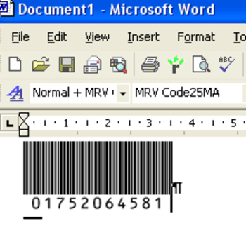Morovia Code 25 Barcode Fontware screenshot