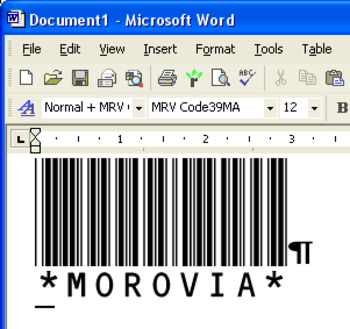 Morovia Code 39 Barcode Fontware screenshot 2
