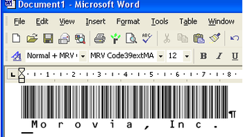 Morovia Code39 (Full ASCII) Barcode Fontware screenshot