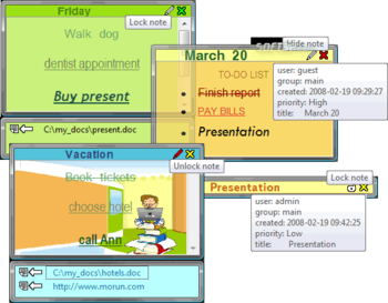 MoRUN.net Sticker (desktop notes) screenshot