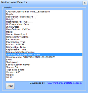 Motherboard Detector screenshot