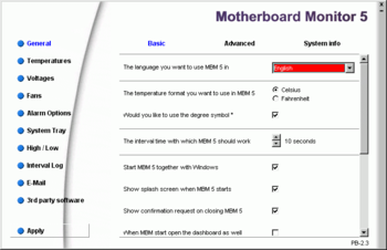 Motherboard Monitor screenshot