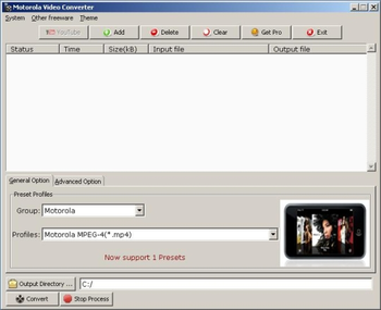 Motorola Video Converter screenshot