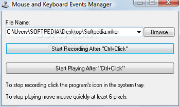 Mouse and Keyboard Events Recorder screenshot
