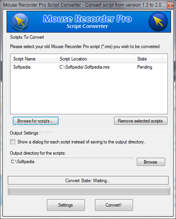 Mouse Recorder Pro Script Converter screenshot