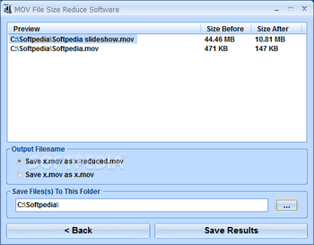 MOV File Size Reduce Software screenshot 2