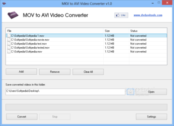MOV to AVI Video Converter screenshot