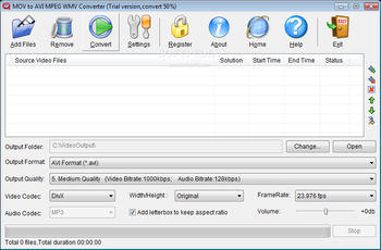 MOV to MPG AVI WMV Converter screenshot