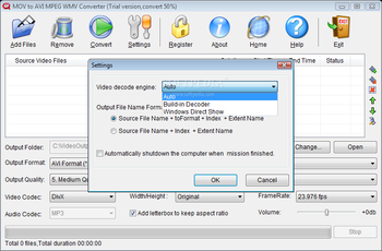 MOV to MPG AVI WMV Converter screenshot 2