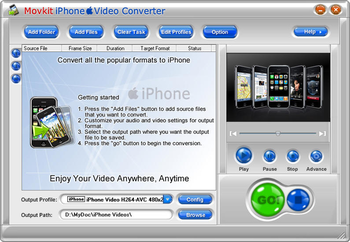 Movkit iPhone Video Converter screenshot