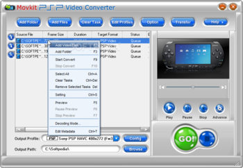 Movkit PSP Video Converter screenshot