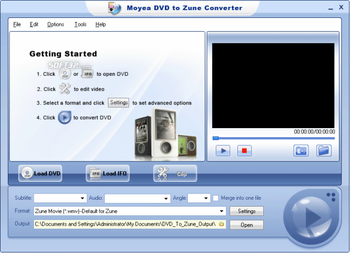 Moyea DVD to Zune Converter screenshot 2