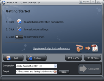 Moyea Free PPT to PDF Converter screenshot