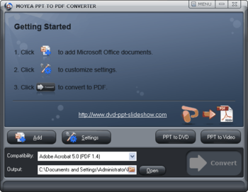 Moyea Free PPT to PDF Converter screenshot 2