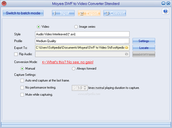 Moyea SWF to Video Converter Standard screenshot 2