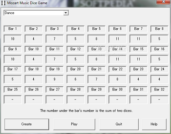 Mozart Music Dice Game screenshot