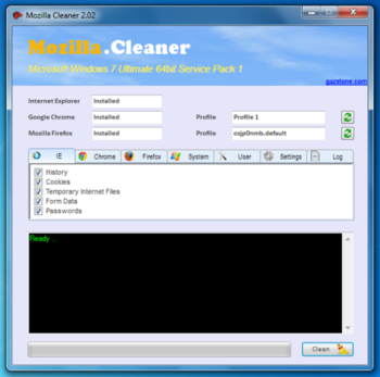 Mozilla Cleaner screenshot