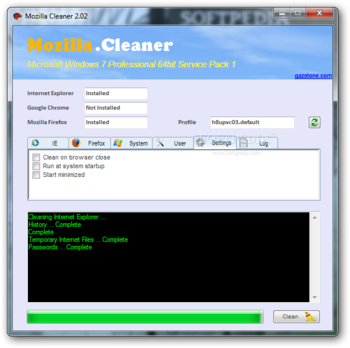 Mozilla Cleaner screenshot 4