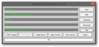 Mozilla File Uploader screenshot
