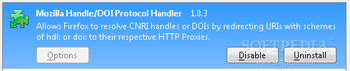 Mozilla Handle/DOI Protocol Handler screenshot