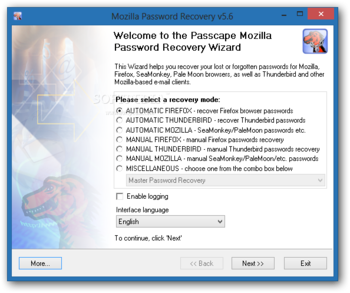 Mozilla Password Recovery screenshot