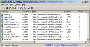 MozillaCacheView screenshot 2