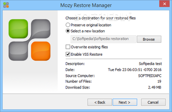 Mozy Restore Manager screenshot 2