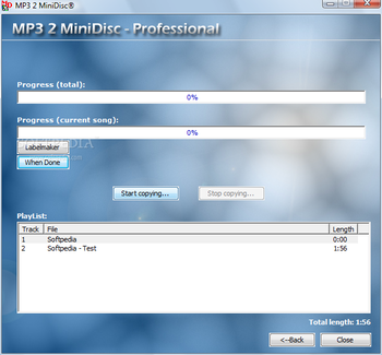Mp3 2 MiniDisc screenshot 2