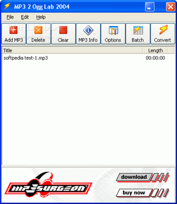 MP3 2 Ogg Lab screenshot
